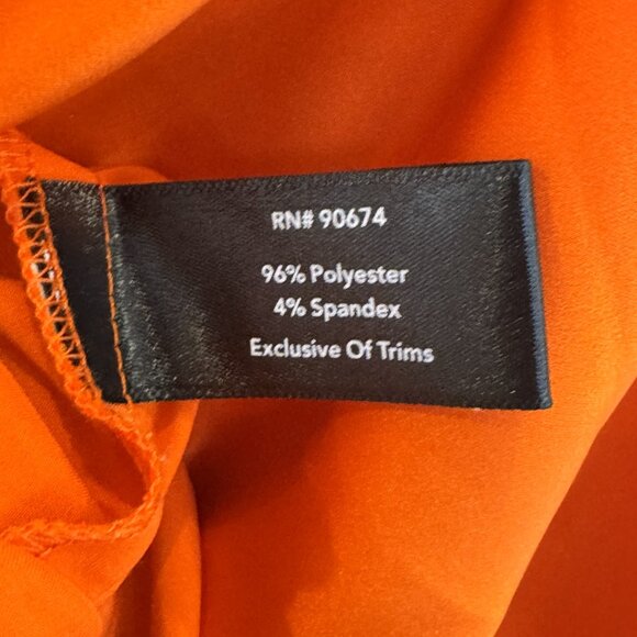 ❄️Boston Proper L/XL Surplice Front Orange Blouse EUC Statement Night Out Work - Picture 6 of 8
